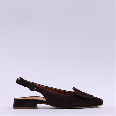 Paul Green Slingback Square Detail Pump - Brown Suede